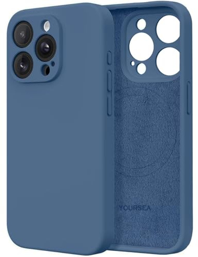 Yoursea Magnetic Case for iPhone 11 Pro Phone Case Accossories with Full Camera Len Protector Liquid Silicone Shockproof Gel Rubber Phone Case for iPhone 11 Pro Midnight Blue