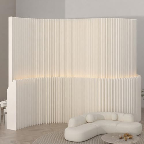 Papierne Raumteiler Und Faltbare Privatsphäre-Screens Mit LED. Papierne Trennwände Für Haushaltsaufteilung, Teleskopierbare Kreative Screens, Papier-Raumteiler, Innenwände(240cm(H),200cm(L))