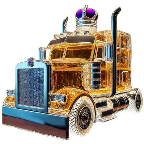 Wine Carafe | Whisky Bottle Half Truck, Vintage Liquor Container 37.5 cl with Decorative Cap for Brunch Fest Beer Complete Weddings Kitchen Champagne