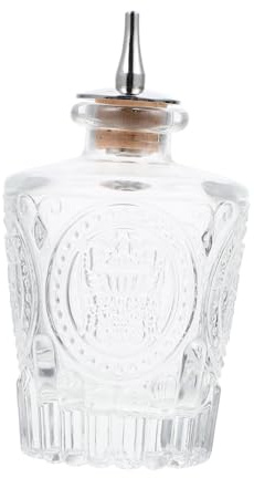 ARTIBETTER Botella de Vidrio para con Tapón Botella de Bar Vintage de Tallado para Uso Doméstico y Coctelería