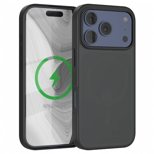 EAZY CASE Ultra Schutz Outdoor Hülle kompatibel mit iPhone 17 Pro kompatibel mit Qi-Charging, hochwertige Schutzhülle mit Aufprallschutz, Kratzfest, Handyhülle mit Kameraschutz, Schwarz - Qi Charging