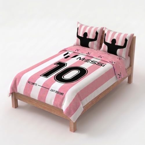 Jay Franco Messi Football Bettwäsche-Set – Superweiche Kinder-Bettwäsche mit Kissenbezug, NUR BETTBEZUG (Füllung Nicht enthalten), Rosa, 3-teilig Doppelbett