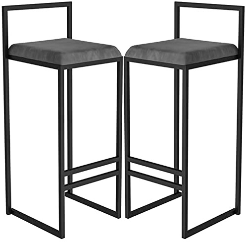 Hohe Barhocker, 2er-Set Küchenhocker, Barstühle mit Rückenlehne und unterschiedlich hohen Pedalen