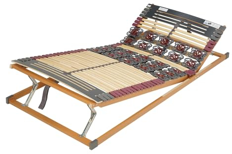 FMP | 7 Zonen Teller-Leisten Lattenrost Rhodos | Komfort | 90x220 cm | Kopf- und Fußteil verstellbar | TÜV/GS Zertifiziert | fertig montiert