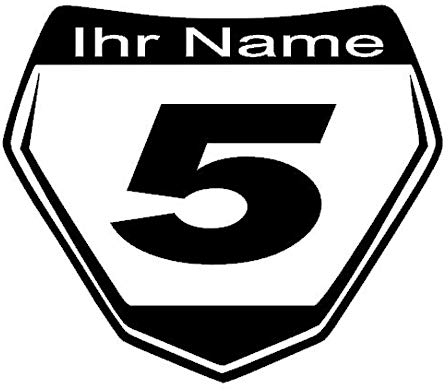 Sconosciuto Generic - Adesivo per Motocross, Numero di partenza, 195 x 155 mm, 128/1/5