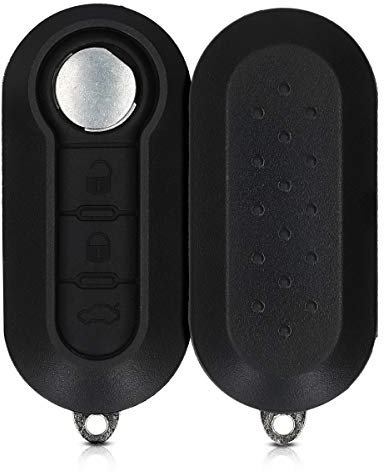 kwmobile Car Key Cover Compatible with Fiat Lancia 3 Button Car Flip Key - Protective Hard Plastic Key Fob Cover Case - Black