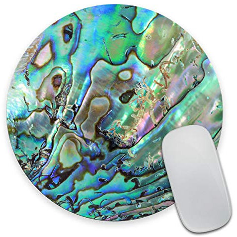 Smooffly Cute Haliotis shell Art Round Gaming Mouse Pad Custom Design Non-Slip Rubber Mousepad Mat Size 7.9 x 7.9 x 0.12 Inch