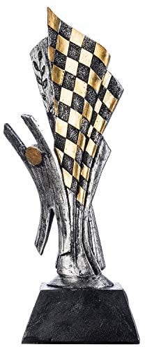 Trophée de course automobile - Coupe du vainqueur des sports mécaniques Statue de la victoire Gokart Cérémonie de remise des prix 26cm modélisé avec soin & peint à la main (Coupe du vainqueur)