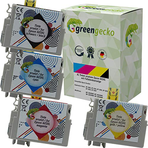 XL Tintenpatronen kompatibel zu Epson 603XL geeignet für XP-2100 XP-2105 XP-3100 XP-3105 XP-4100 XP-4105 WF-2810DWF WF-2830DWF WF-2835DWF WF-2850DWF I Druckerpatronen schwarz, Cyan, Magenta, gelb