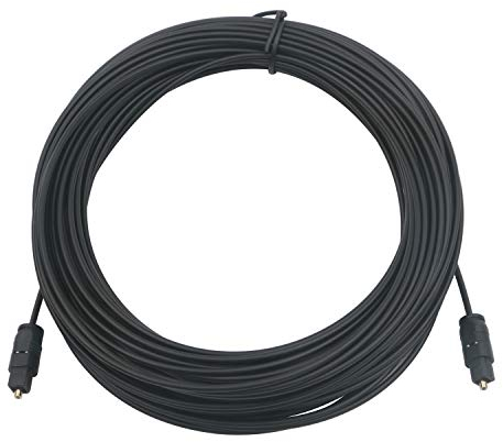 Toslink - Cavo audio digitale SPDIF in fibra ottica di 10 m, colore: nero 25 m Nero