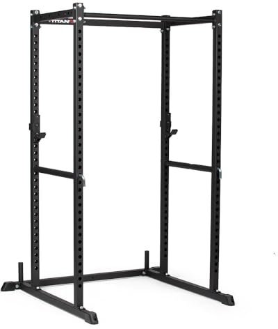 Titan Fitness T-2 Series Tall 83 Black Power Rack, 850 LB Rackable Capacity, Skinny Pull Up Bar, Pin and Pipe Safeties, Standard J-Hooks, for Home Garage Gym Weightlifting and Strength Training