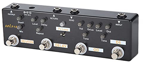 Guitar Multi Effect Pedal Overdrive Delay Reverb Distortion Fx LOOP Gitarrenpedal mit Reglereinstellung