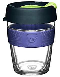 KeepCup Brew, Reusable Coffee Cup - Tempered Glass and Splashproof Sipper, M 12oz/340ml - Deep