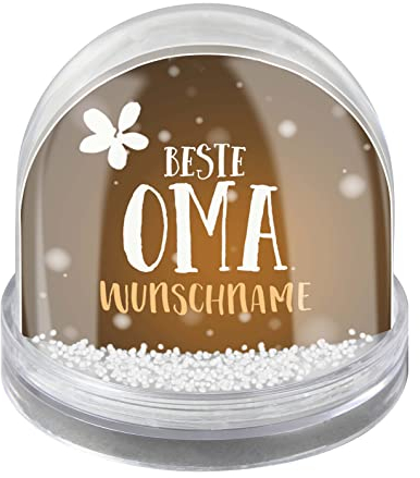 printplanet® - Schneekugel mit eigenen Namen Personalisieren - Motiv: Beste Oma