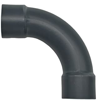 PVC Bogen 45 Grad & 90 Grad aus Rohr | Ø32mm - Ø110mm | PVC Winkel | beidseitig Klebemuffe | PN 10 | (Ø50mm, Bogen 90° aus Rohr)