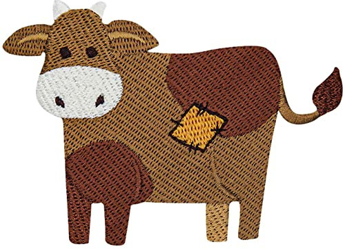 Kuh-Aufnäher, besticktes Abzeichen, Biker-Applikation, zum Aufbügeln