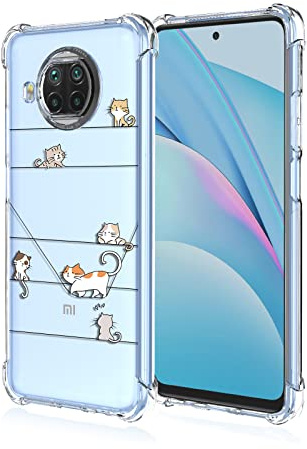 XINYEXIN Handyhülle für Xiaomi Mi 10T Lite 5G Hülle Silikon Transparent mit 3D Blumen Muster Floral Mädchen Frau Schutzhülle, Clear Case Bumper Cover Stoßfest - Kitten