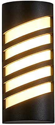 Chao Zan LED Applique Murale Exterieur, IP44 Etanche Luminaire Lampe Extérieur, Moderne Éclairage Mural Blanc chaud 3000K 7W pour Jardin Garage Terrasse Patio Entrée porte couloir balcon, Noir