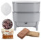 WORMcube Grau Design & Compact I 2-Etagen-Wurmkomposter I 500 gr Kompostwürmer / 1000 STK. I Komplett-Set I Stoppfilter zum Ertrinken von Würmern