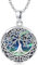 Baum des Lebens Halskette 925 Sterling Silber Baum des Lebens Anhänger Abalone Muschel Lebensbaum Kette keltische Halskette Schmuck für Frauen Mama Mädchen