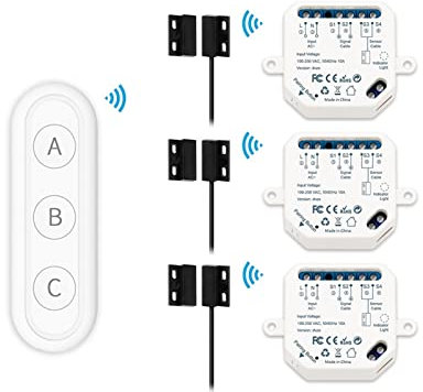 Tuya Smart Life WiFi Garage Door Controller Opener with 3-Button RF Remote Voice Control No Hub Needed