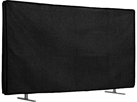kwmobile Dust Cover for 75 TV - Linen TV Display Protector - Black