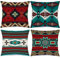 RABUSOFA Southwestern Decor Kissenbezüge mit Indianermotiv, 45,7 x 45,7 cm, Südwest-Samtkissen, dekorativer Überwurf-Kissenbezug, blaugrün, Azteken-Kissenbezüge für Couch, Sofa, Outdoor, 4 Stück,