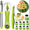 RosyFate 14 pcs Outil à DéCouper Les Fruits en Acier Inoxydable, Cuillère à Boule de Melon, Couteau Pastequevide Pomme, Eplucheur, Ensemble d'Outils de Fruits, pour Salades Fruits Bricolage