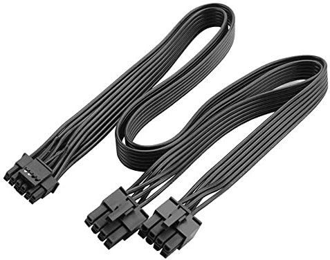 iHaospace Dual CPU 8 Pin to 16 Pin PCIE 5.0 12VHPWR Video Card Power Adapter Cable for Corsair Modular PSU 30CM