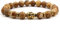 Modeschmuck Armband, Armreif Herren Braun Achat Legierung Goldener Buddha Perlenarmbänder Geschenke für Männer 19cmx8mm