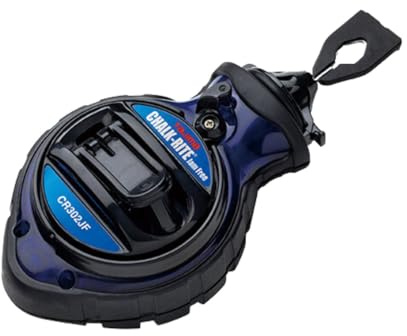 TAJIMA Chalk Line - Chalk-Rite Jam Free Chalk Box with Ultra Thin 0.5mm Snap Line & Five Gear Quick Retrieval - CR302JF