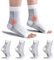 4 Paar Sprunggelenkbandage Orthopädische Kompressionssocken damen herren für Plantarfasziitis Socken Arthritis Gelenkschmerzen Fersensporn Neuropathie Fussbandagen Sprunggelenk (Weiß, 34-37)