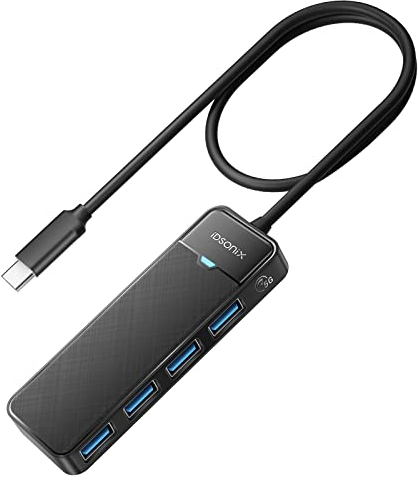 USB C Hub, USB 3.0 Hub with Extended 50cm Long Cable, 4 Port USB Hub 3.0 Ultra Slim USB Splitter Multi USB Port Adapter, USB Extension Hub Multiport Adapter for Laptop,PC,MacBook,USB Flash Drives