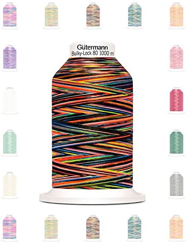 Nähmit - Gütermann Bulky Lock 80 Bauschgarn Farbverlaufsgarn 1000m Rolle Overlockgarn (28-9842)