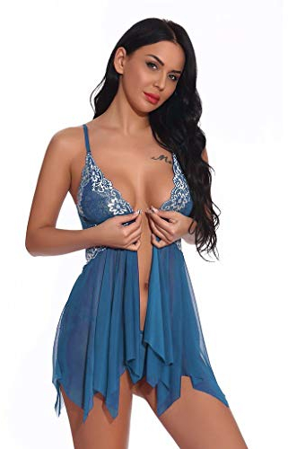 Donne Anteriori Lingerie Lingerie V Mesh Chiusura in Pizzo Sleepwear per Collo Natalizio