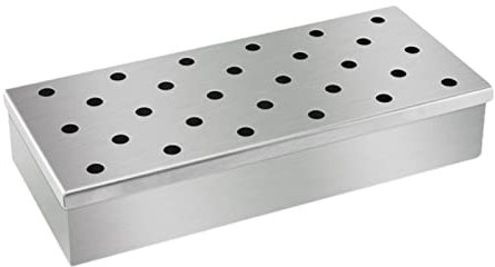 Grill Raucherboxen - Grillschale für Raucher,Edelstahl-Wellventil Grill Rauchkasten mit Scharnieren für Kohlepropangrill Hepvet