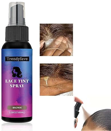 Trendyfave Lace Tint Spray - Sofortiger Ansatz-Kaschierer & Haar-Concealer für Spitzenperücken - schnell trocknende Brauntönung, natürliches Finish