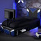 X-Rocker Cerberus Twist TV Gaming Bed with Rotating TV Mount, Storage and Cable Management, Single 3ft Low Sleeper Bedstead, Faux Leather Upholstery, Ideal for Kids Bedroom, 32 TV Supported - Blue