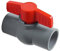 MagiDeal Kugelhahn aus PVC, kompakter T-Griff, bidirektionales Absperrventil, gerader Schlauchanschluss für Abwasserrohre, grau, 32 mm