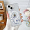 DEFBSC Magnetic Case for iPhone 15 [Compatible with Magsafe], Clear Floral Flower Print Design Flexible Acrylic Bumper Protective Shockproof Case for iPhone 15 - White Pear Blossom