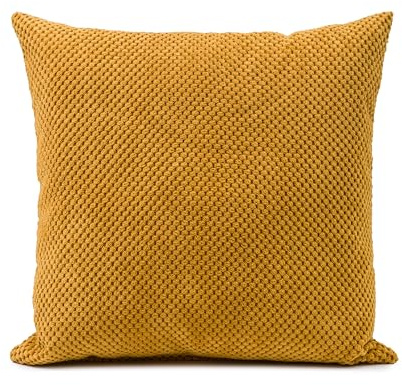 Gözze - Kissen Sven, Dekokissen in genoppter Optik, Weiches Sofakissen mit Füllung, 100% Polyester, 60 x 60 cm - Senf