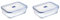 Luminarc Pure Box Active Recipiente Rectangular Hermético Vidrio 22x16cm - 197cl Bicolor (Paquete de 2)