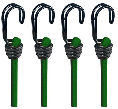 BASI | 4er Set Gummispannseil mit Haken | 80 cm Ø 8 mm | Spanngummis Gepäckspanner mit Doppelhaken | Ladungssicherung Transportsicherung - Spanngurt Set | 4 Stück