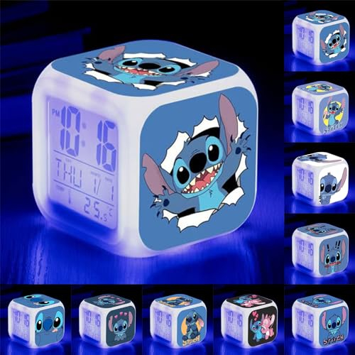 Réveils Veilleuse LED Numérique Lampe, Lumière Dessin Animé, Jouets pour Enfants, Table Bureau, Cadeau d'Anniversaire de Noël