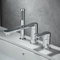 VECNUM 3 Loch Wannenrandarmatur Mit Ausziehbarem Handbrause Wannenrand Badewanne Armatur Set,Silber