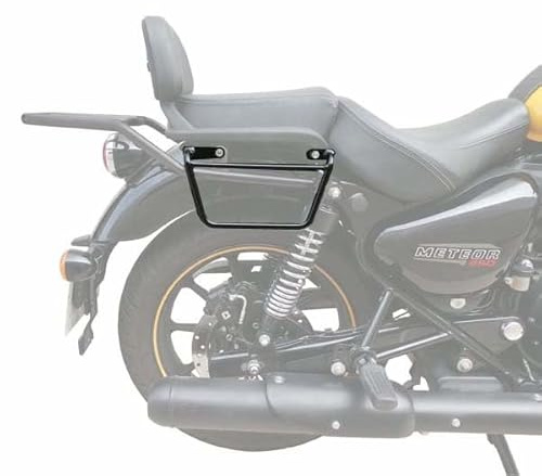 Schwarze Schnellverschluss-Taschenhalterungen kompatibel mit Royal Enfield Meteor 350