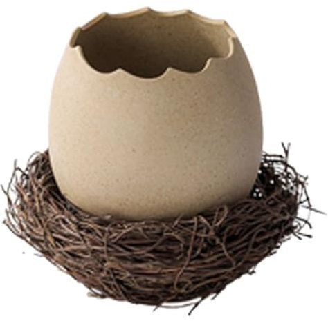 ORFOFE 1satz Kreative Keramik-eierschalen-vase Im Nest-Design Für Sukkulenten Und Blumenarrangements Hochwertige Tischdeko Für Natürliches Wohnambiente
