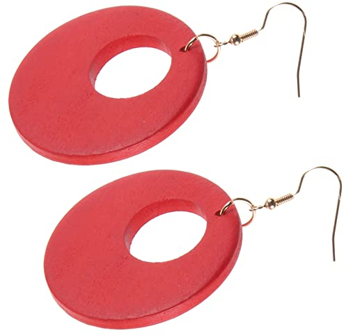 COLLBATH 1Paar Geometrische Runde Holzohrringe für Damen Stilvolle Party Ohrhänger aus Holz Perfektes Accessoire für Festlichkeiten und Besondere Anlässe Eleganter Schmuck für Frauen