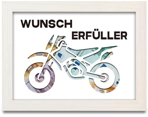 Motorrad Geburtstag Geldgeschenk Wunscherfüller Rennmaschine Geschenk zum verschenken Motorrad Geschenk für Papa Opa Vater Ehemann Familie Liebhaber Freunde Motorradfans
