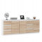 VBChome Zwei Kommode 120 x 35 x 75 cm und 80 x 35 x 75 cm Weiß - Eiche Sonoma Grifflose Schubladenkommode Mehrzweckschrank für Flur Schlafzimmer Wohnzimmer